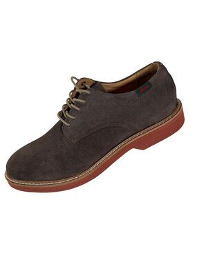GH Bass & Co NWOT Gray Suede Derby Shoes With Contrasting Orange Sole
